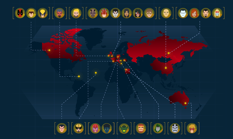 Illustration for article titled An Astonishing Global Map of Marvel Character Origins